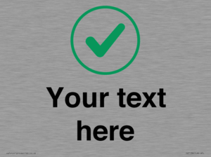 Custom plain background, green tick in circle sign